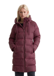 Daunenmantel mit Kapuze - 360-aubergine red - Rot