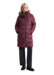 Daunenmantel mit Kapuze - 360-aubergine red - Rot