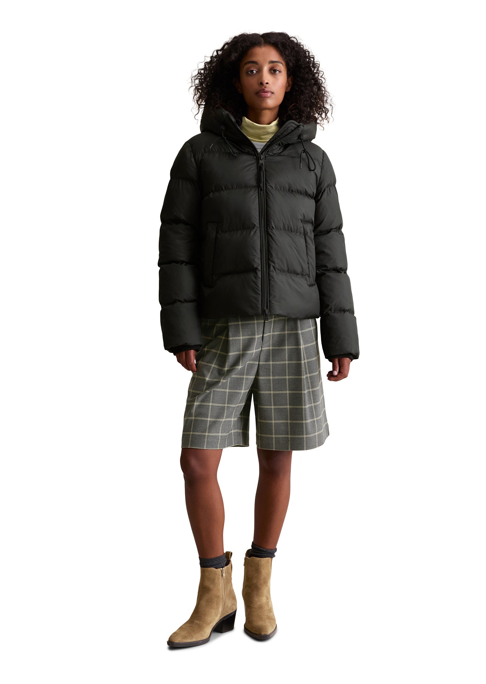 Steppjacke mit Kapuze - 0001-Black - Schwarz