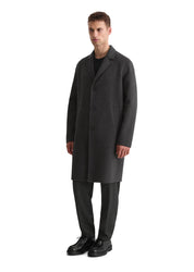Wollmantel mit Reversekragen - 989-dark grey melange - Grau