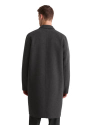 Wollmantel mit Reversekragen - 989-dark grey melange - Grau