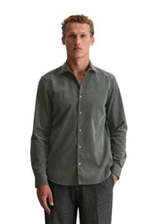 Cordhemd Shaped Fit - 451-mangrove - Khaki