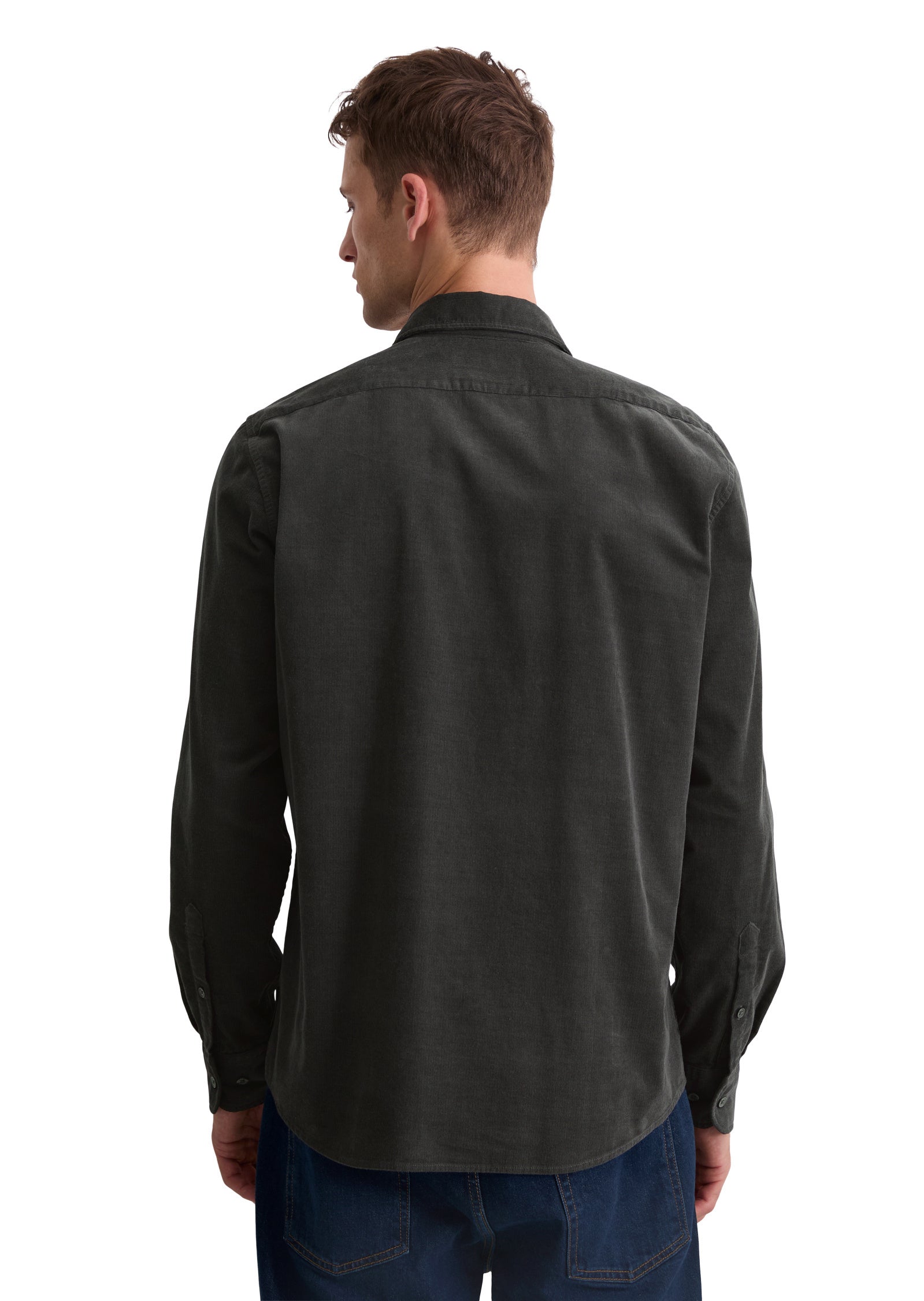 Cordhemd Shaped Fit - 985-broken graphite - Grau