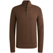 Strickpullover mit Troyerkragen - 8203-Marron - Braun