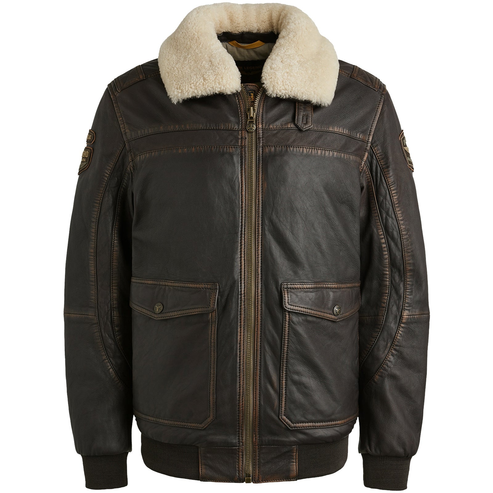 Lederjacke SNOWPROP - 9127-Espresso - Braun