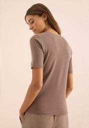 T-Shirt aus Baumwolle - 17188 cocoa taupe - Braun