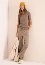 T-Shirt aus Baumwolle - 17188 cocoa taupe - Braun
