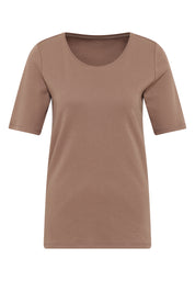 T-Shirt aus Baumwolle - 17188 cocoa taupe - Braun