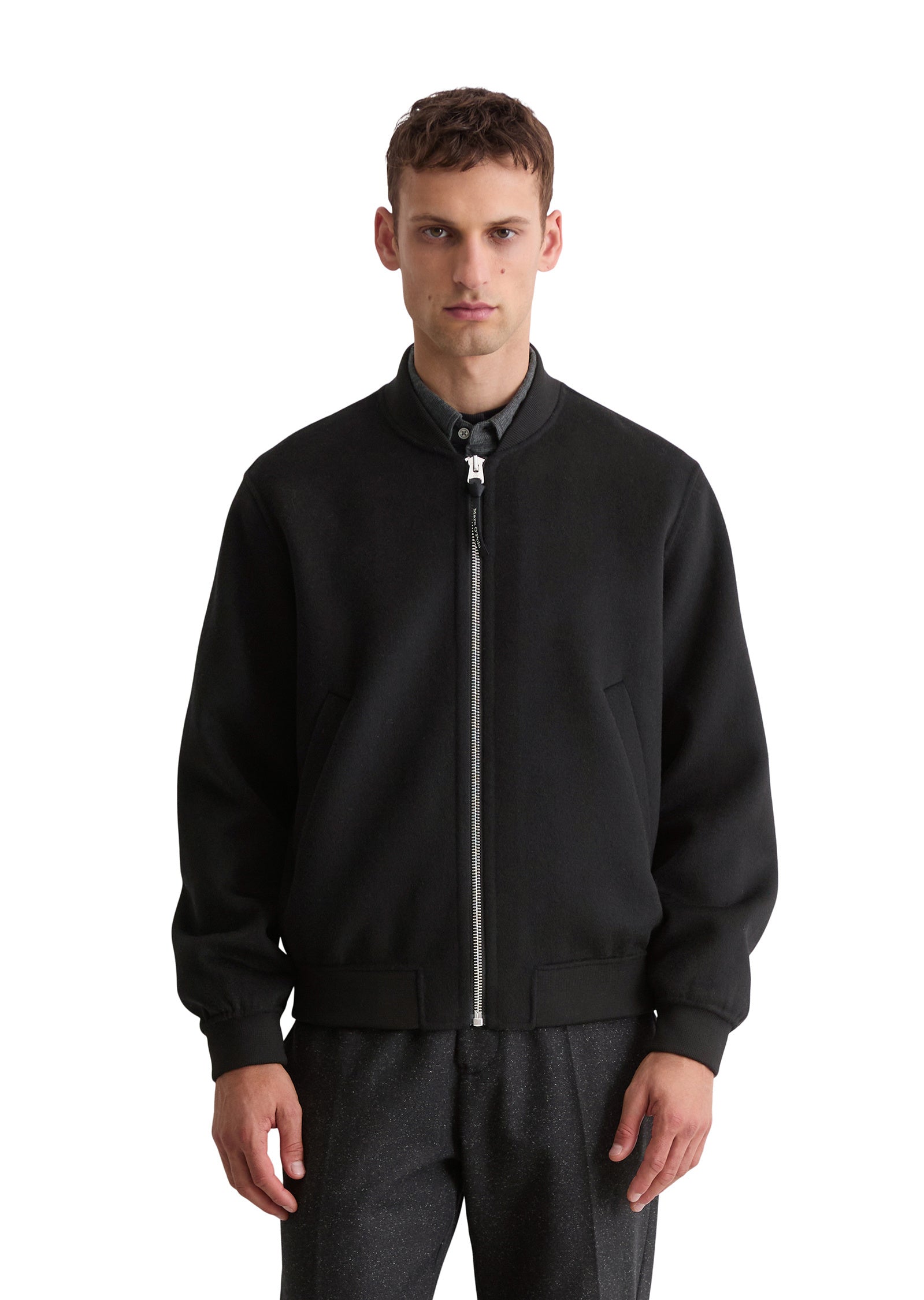 Bomberjacke aus Wollmix - 990-black - Schwarz