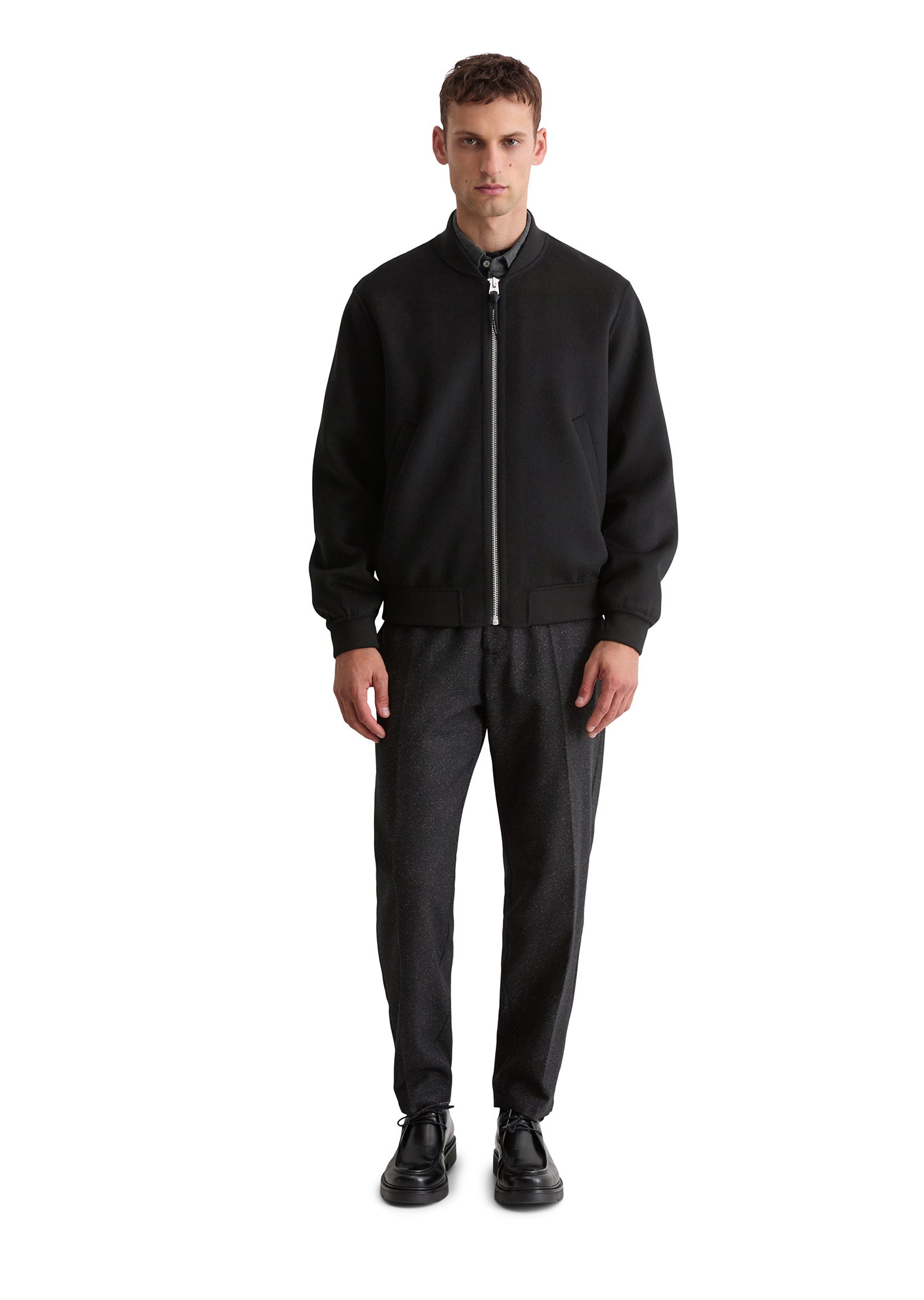 Bomberjacke aus Wollmix - 990-black - Schwarz