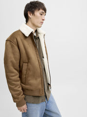 Bomberjacke aus Kunstleder - Toffee - Braun