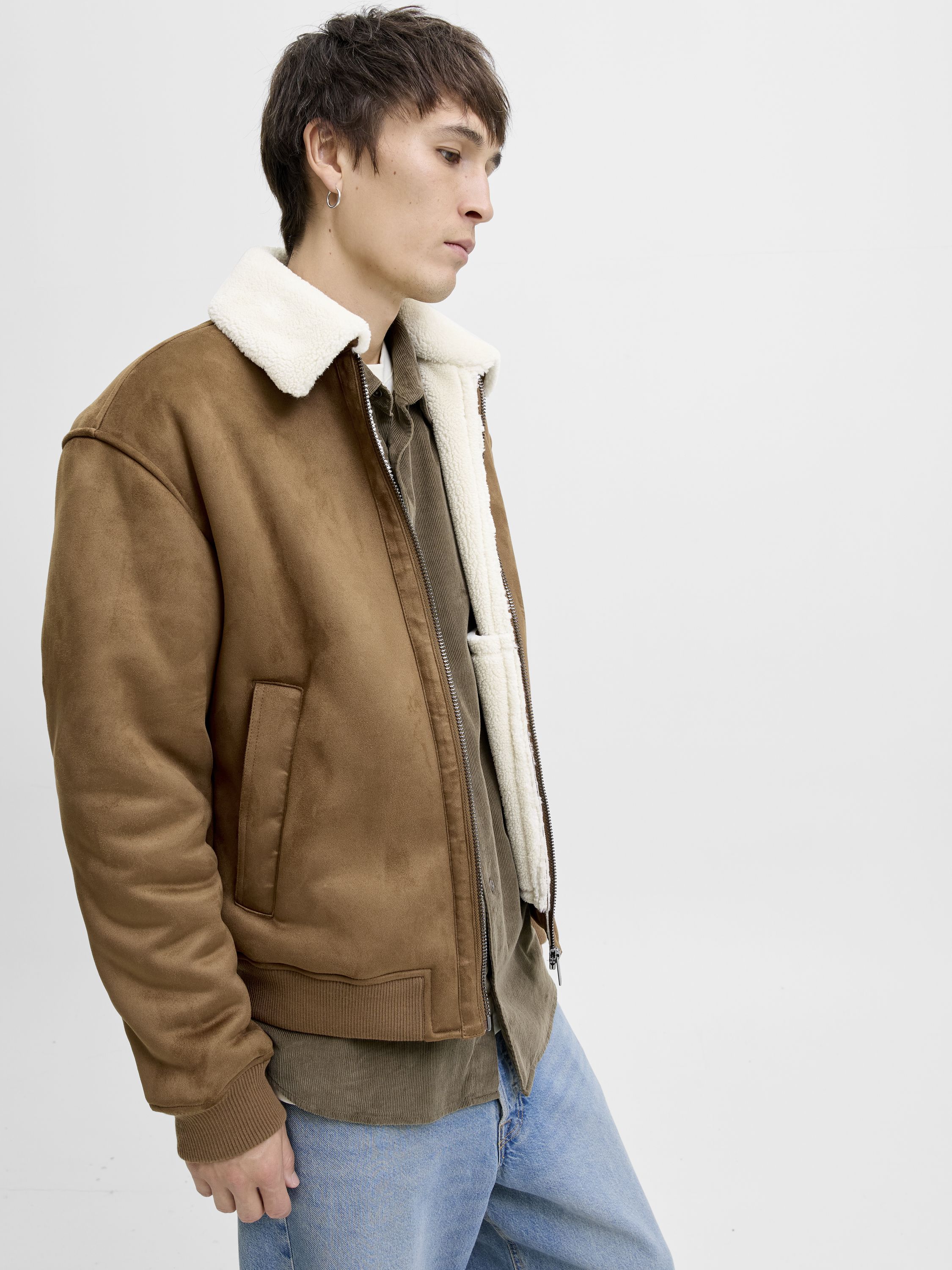 Bomberjacke aus Kunstleder - Toffee - Braun