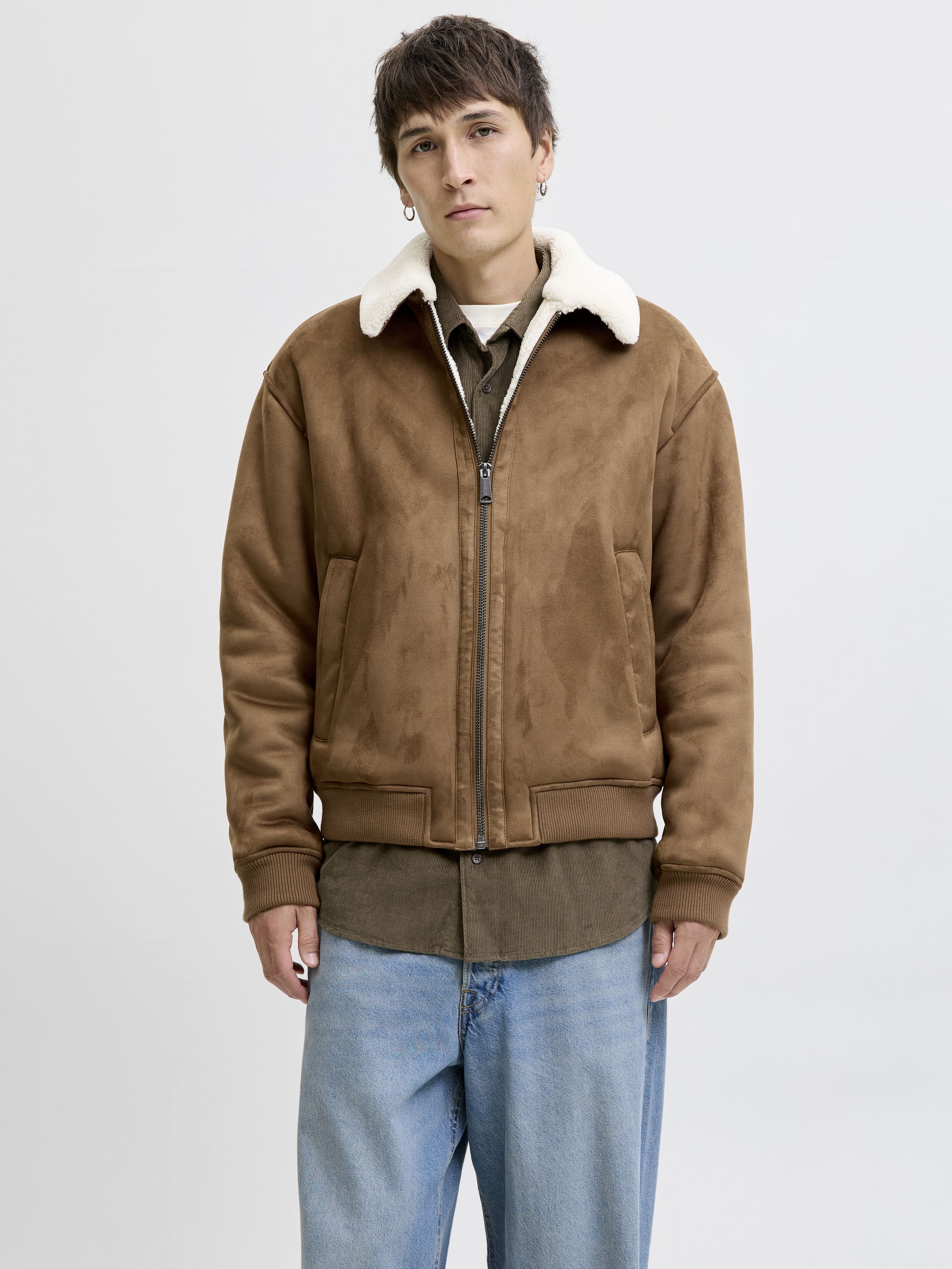 Bomberjacke aus Kunstleder - Toffee - Braun