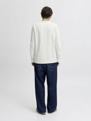 Langarmshirt aus Baumwolle - Cloud Dancer - Weiß