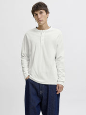 Langarmshirt aus Baumwolle - Cloud Dancer - Weiß