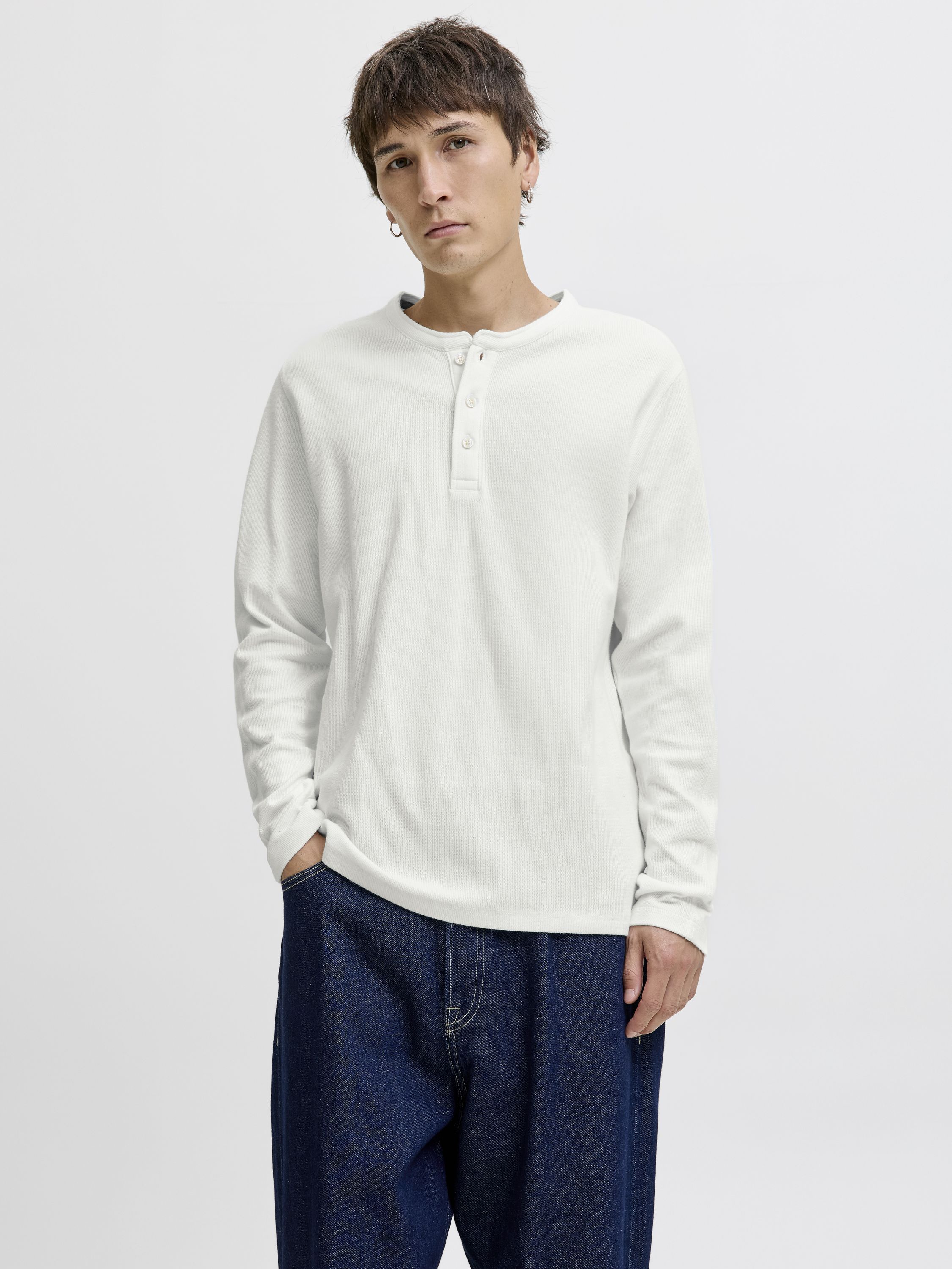 Langarmshirt aus Baumwolle - Cloud Dancer - Weiß