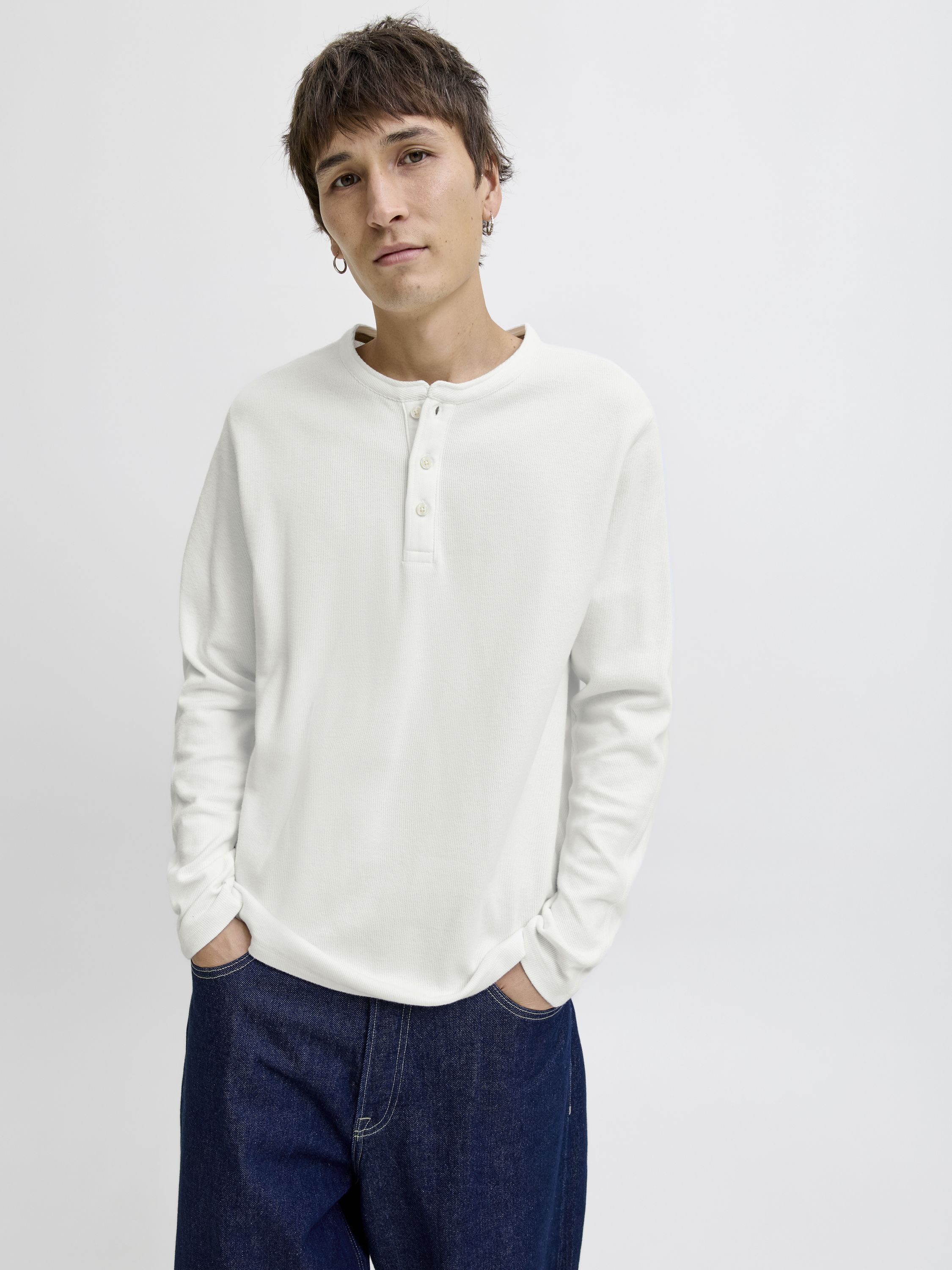 Langarmshirt aus Baumwolle - Cloud Dancer - Weiß