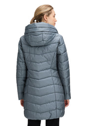 Steppmantel mit Kapuze - 8398-Ashley Blue - Blau