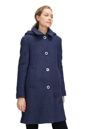 Mantel aus Wollmix - 8711-Dark Blue Melange - Blau