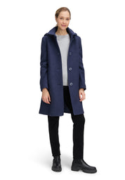 Mantel aus Wollmix - 8711-Dark Blue Melange - Blau