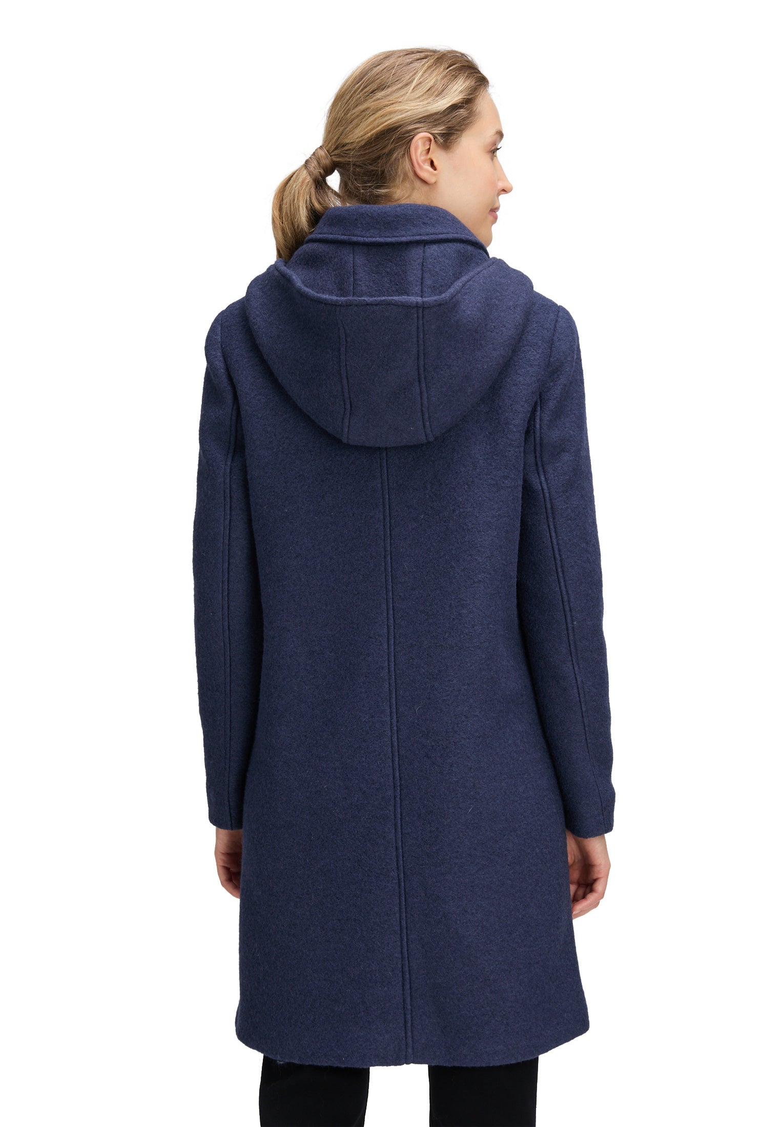 Mantel aus Wollmix - 8711-Dark Blue Melange - Blau