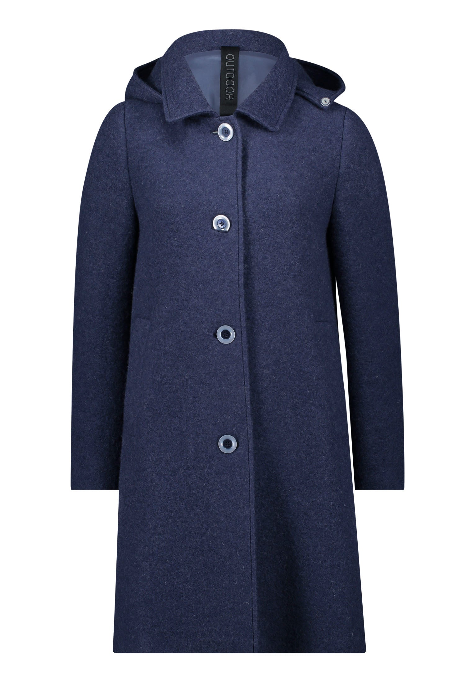 Mantel aus Wollmix - 8711-Dark Blue Melange - Blau