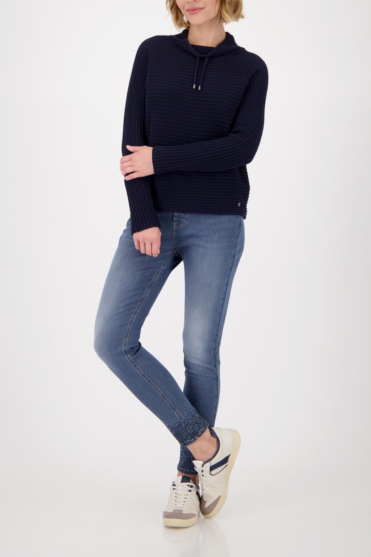 Strickpullover aus Baumwollmix - 710 night sky - Blau