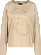 Langarmshirt aus Viskosemix - 532 cinnamon - Beige