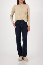 Langarmshirt aus Viskosemix - 532 cinnamon - Beige