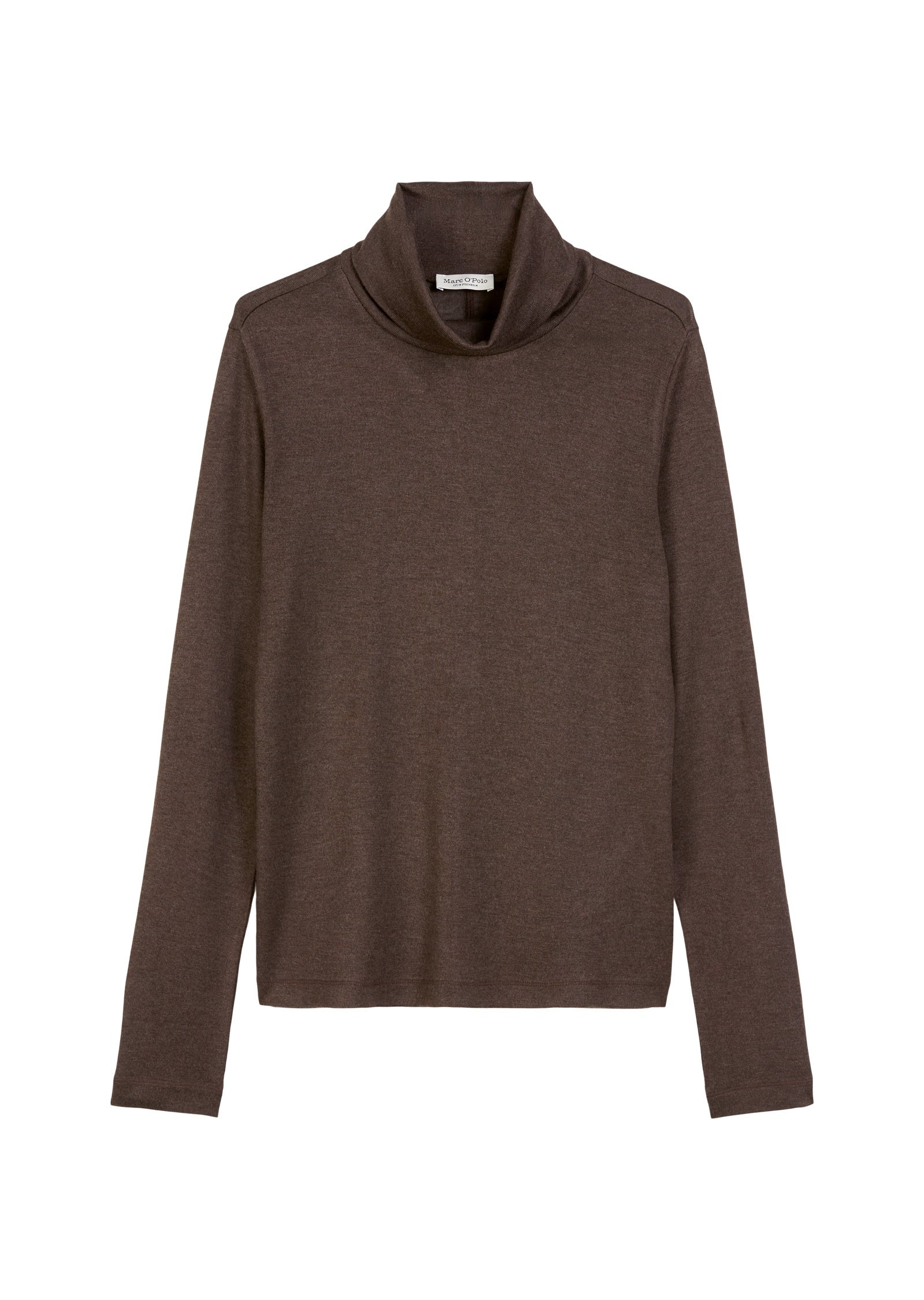Langarmshirt mit Rollkragen - 785-shaded brown melange - Braun