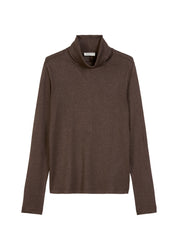 Langarmshirt mit Rollkragen - 785-shaded brown melange - Braun