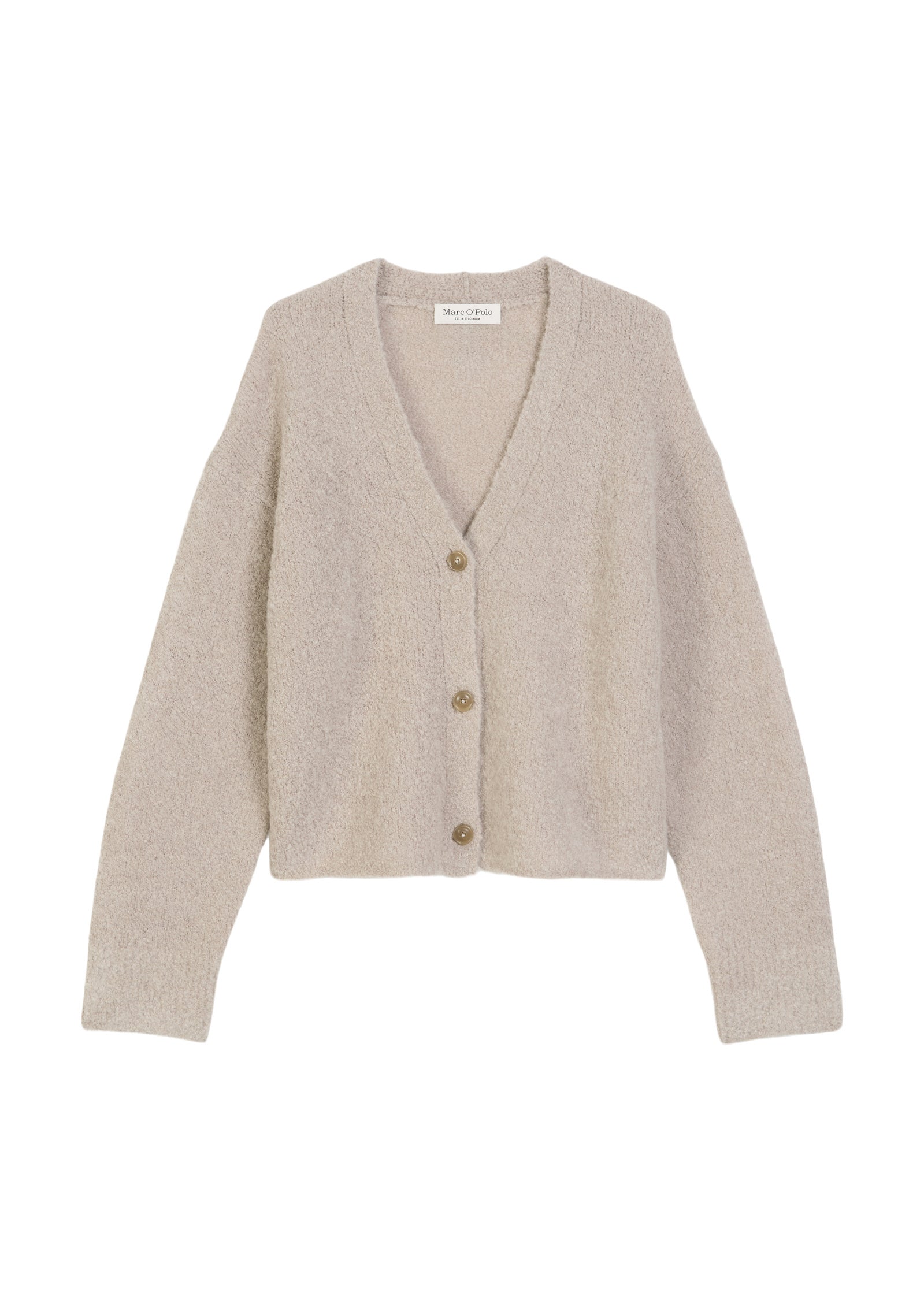 Strick-Cardigan aus Bouclé - 915-chalky mauve melange - Beige