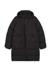 Daunenmantel mit abnehmbarer Kapuze - 990-black - Schwarz