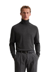 Strickpullover mit Turtleneck - 989-dark grey melange - Grau
