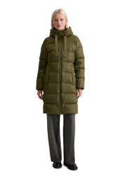 Daunenmantel mit Kapuze - 490-mossy olive - Grün