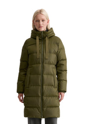 Daunenmantel mit Kapuze - 490-mossy olive - Grün