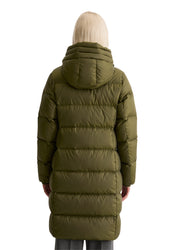 Daunenmantel mit Kapuze - 490-mossy olive - Grün