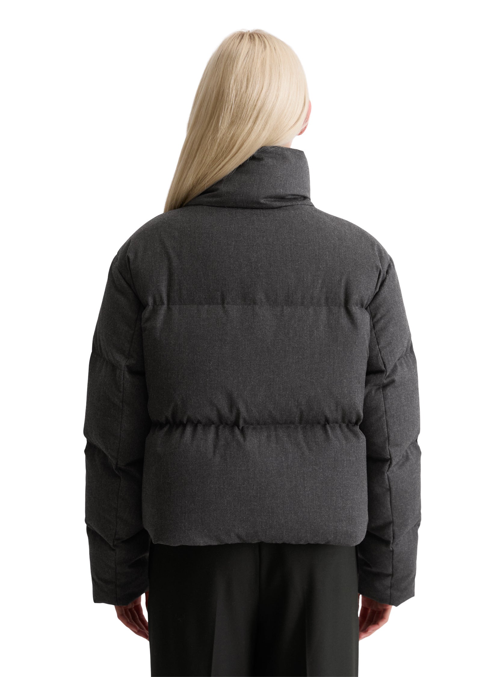 Daunenjacke mit Stehkragen - 975-night grey melange - Grau