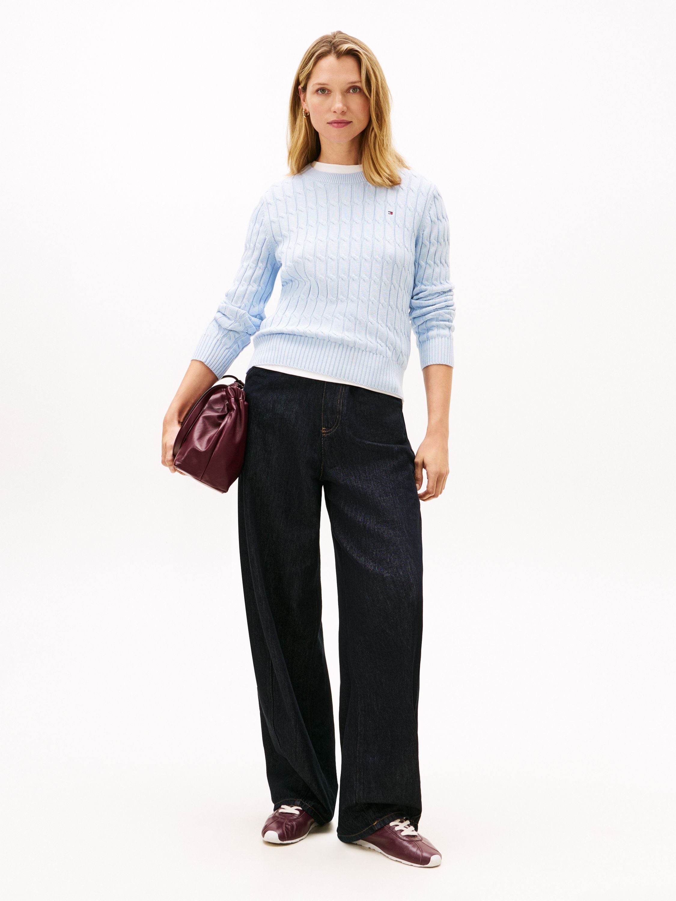 Strickpullover aus Baumwolle - C1O-BLUE - Blau