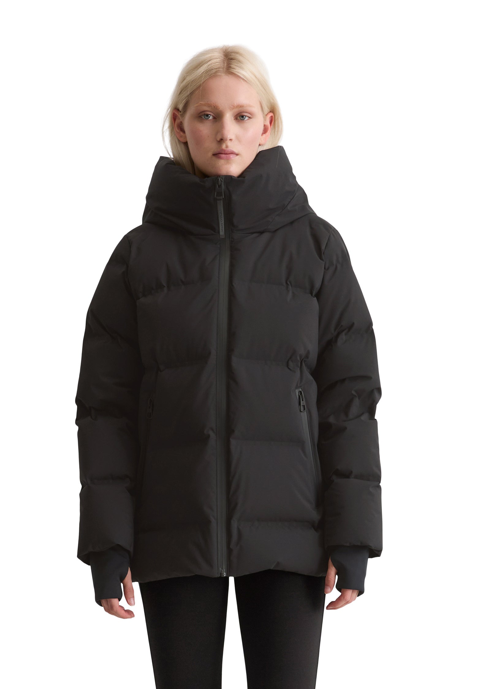 Daunenjacke mit Kapuze - 990-black - Schwarz
