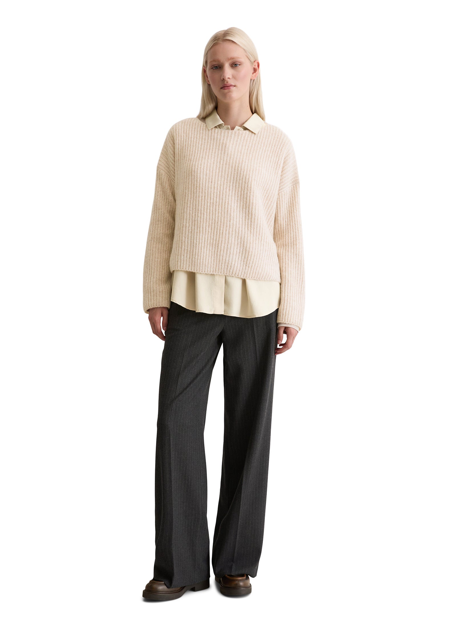 Strickpullover - 174-natural stone - Weiß