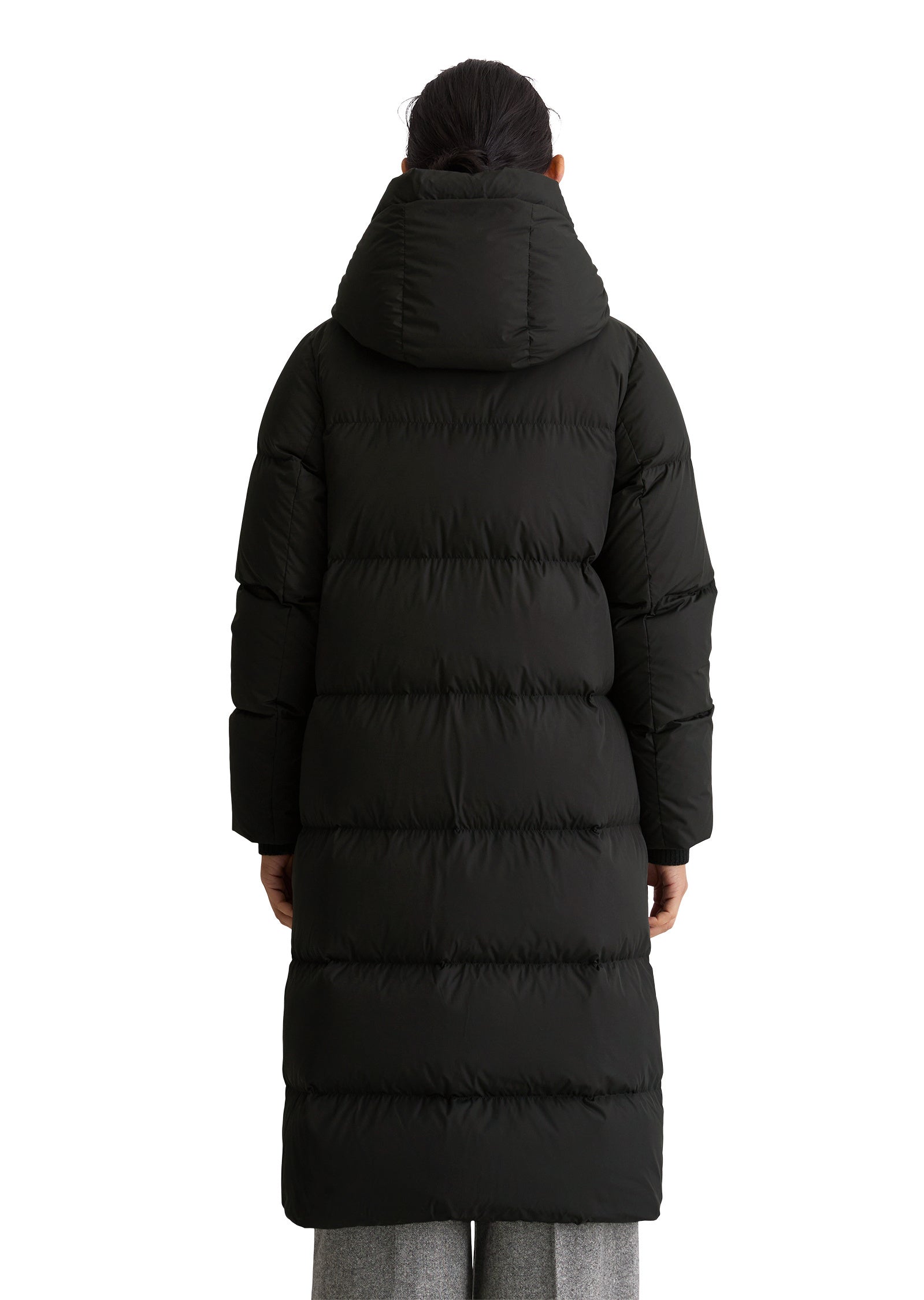 Daunenmantel mit Kapuze - 990-black - Schwarz