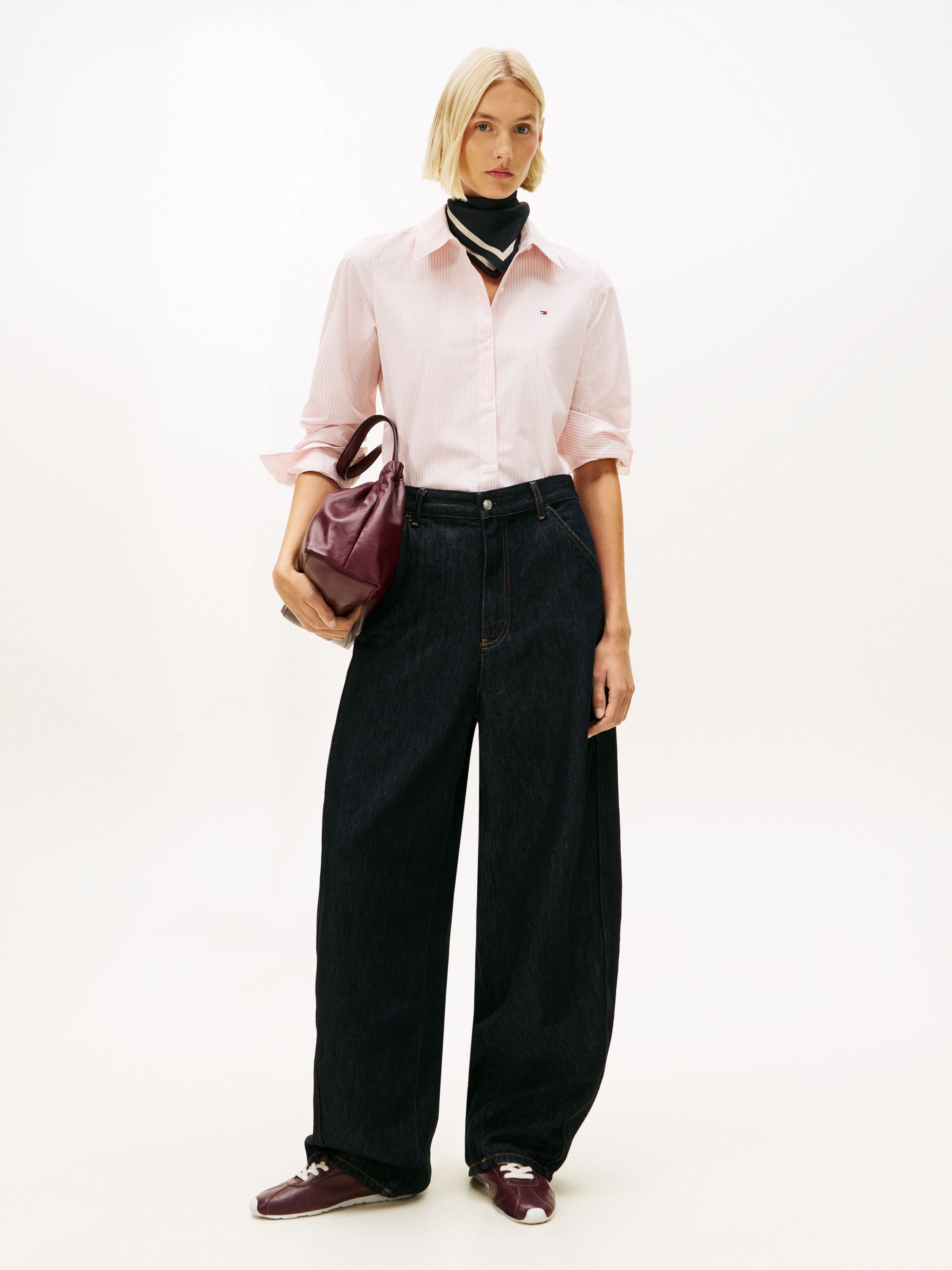 Bluse gestreift aus Baumwolle - 0D5-PINK - Rosa