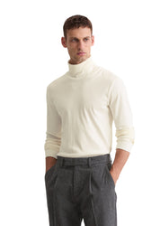 Strickpullover mit Turtleneck - 152-white cotton - Weiß