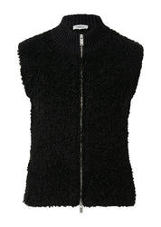 Teddyweste mit Stehkragen - 9999-GREY/BLACK - Schwarz