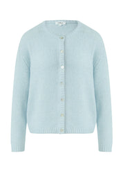Strickjacke mit Rundhalsausschnitt - 6439-BLUE GREEN - Blau
