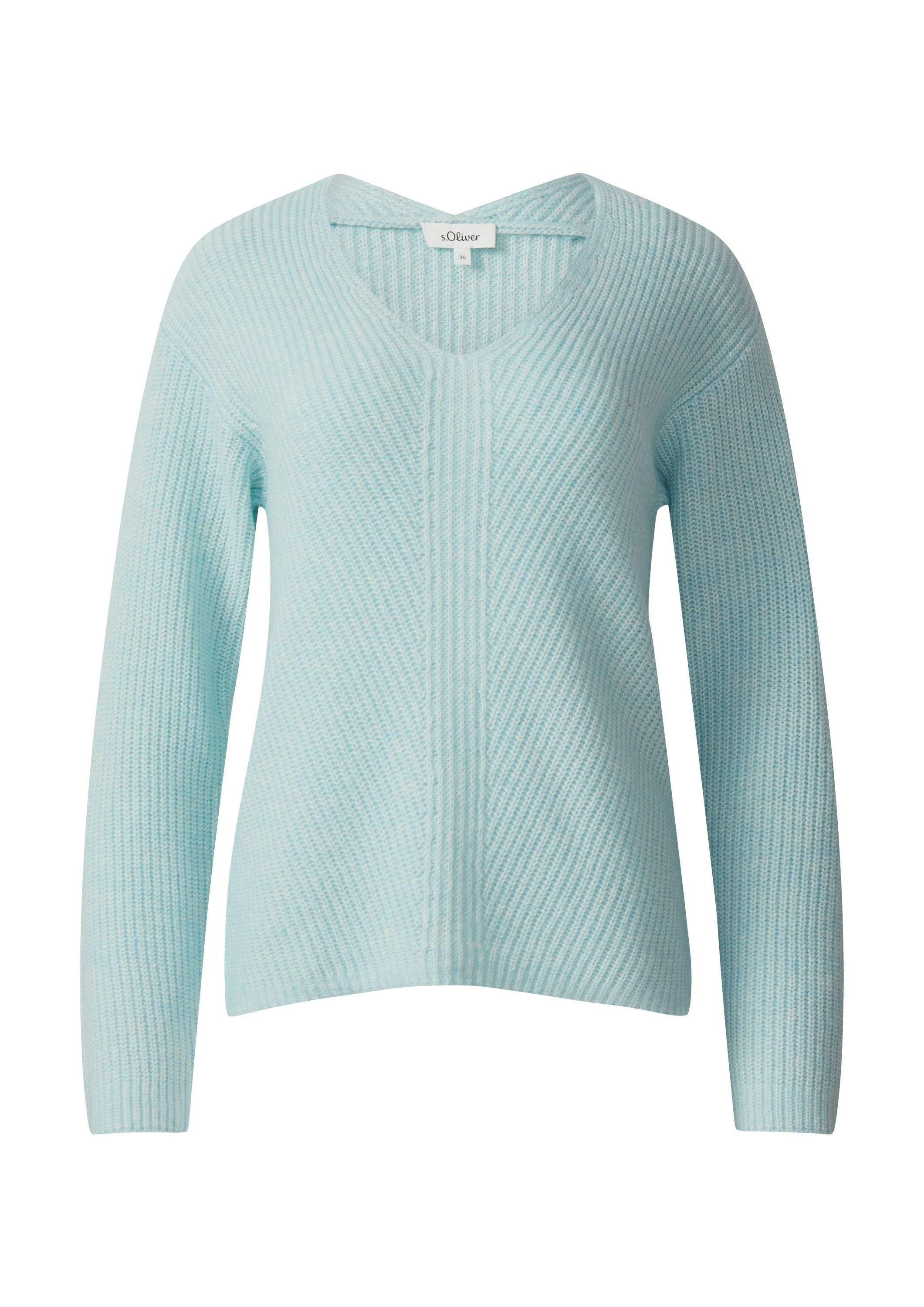 Strickpullover - 6439-BLUE GREEN - Blau