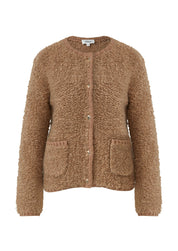 Strickjacke aus Bouclé - 8486-BROWN - Beige