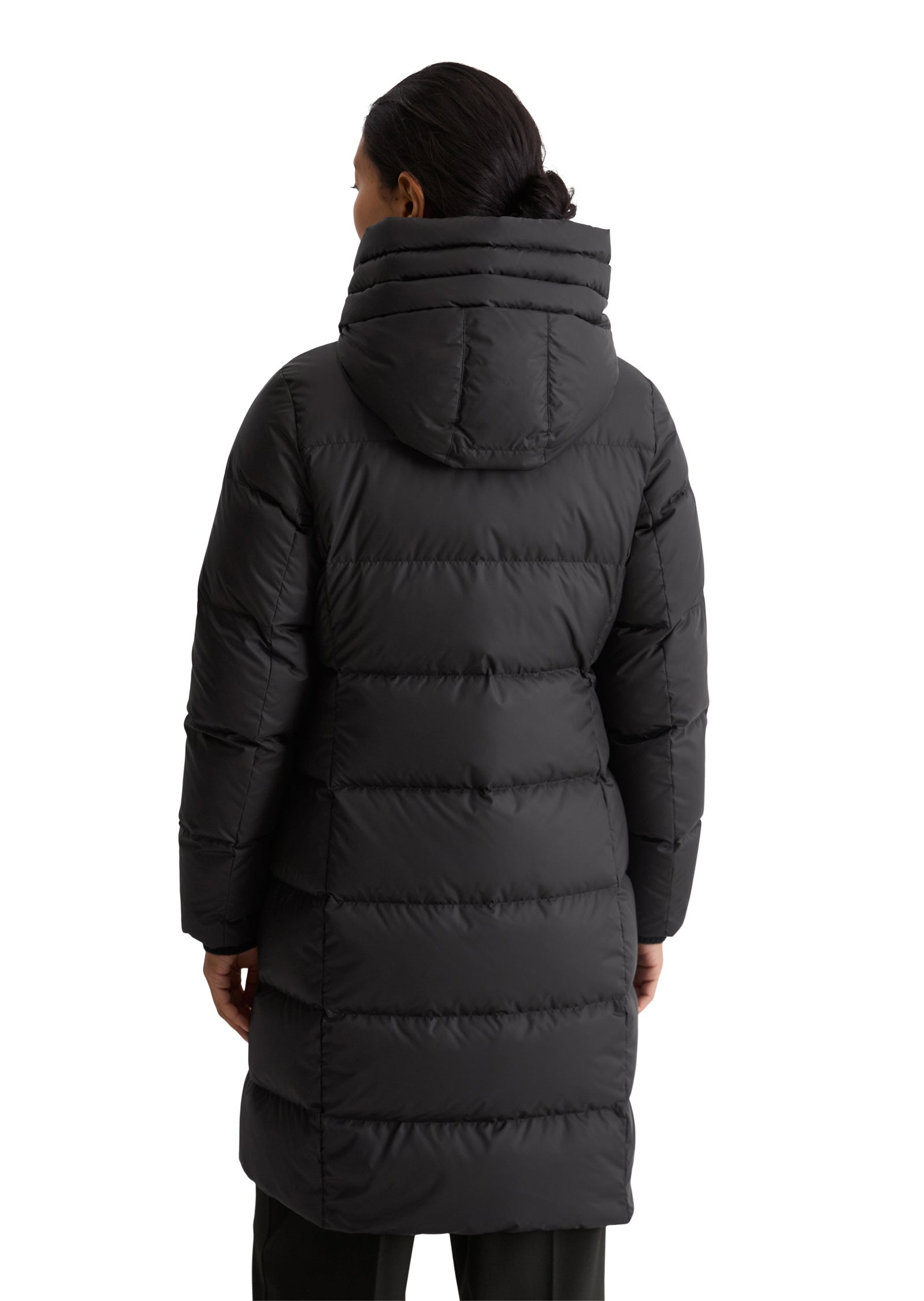 Daunenmantel mit Kapuze - 990-black - Schwarz