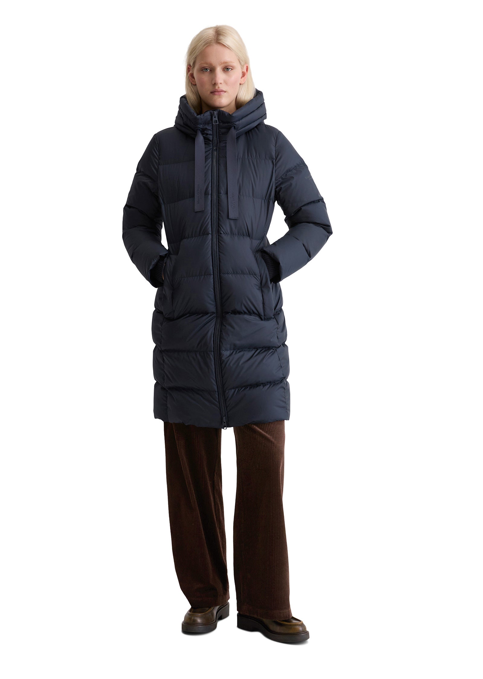 Daunenmantel mit Kapuze - 899-deep blue sea - Blau